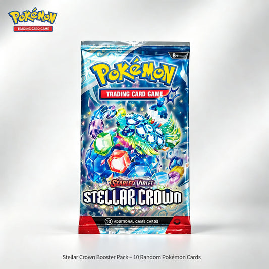 Pokémon Scarlet & Violet Stellar Crown Booster Pack – 10 Random Pokémon Cards